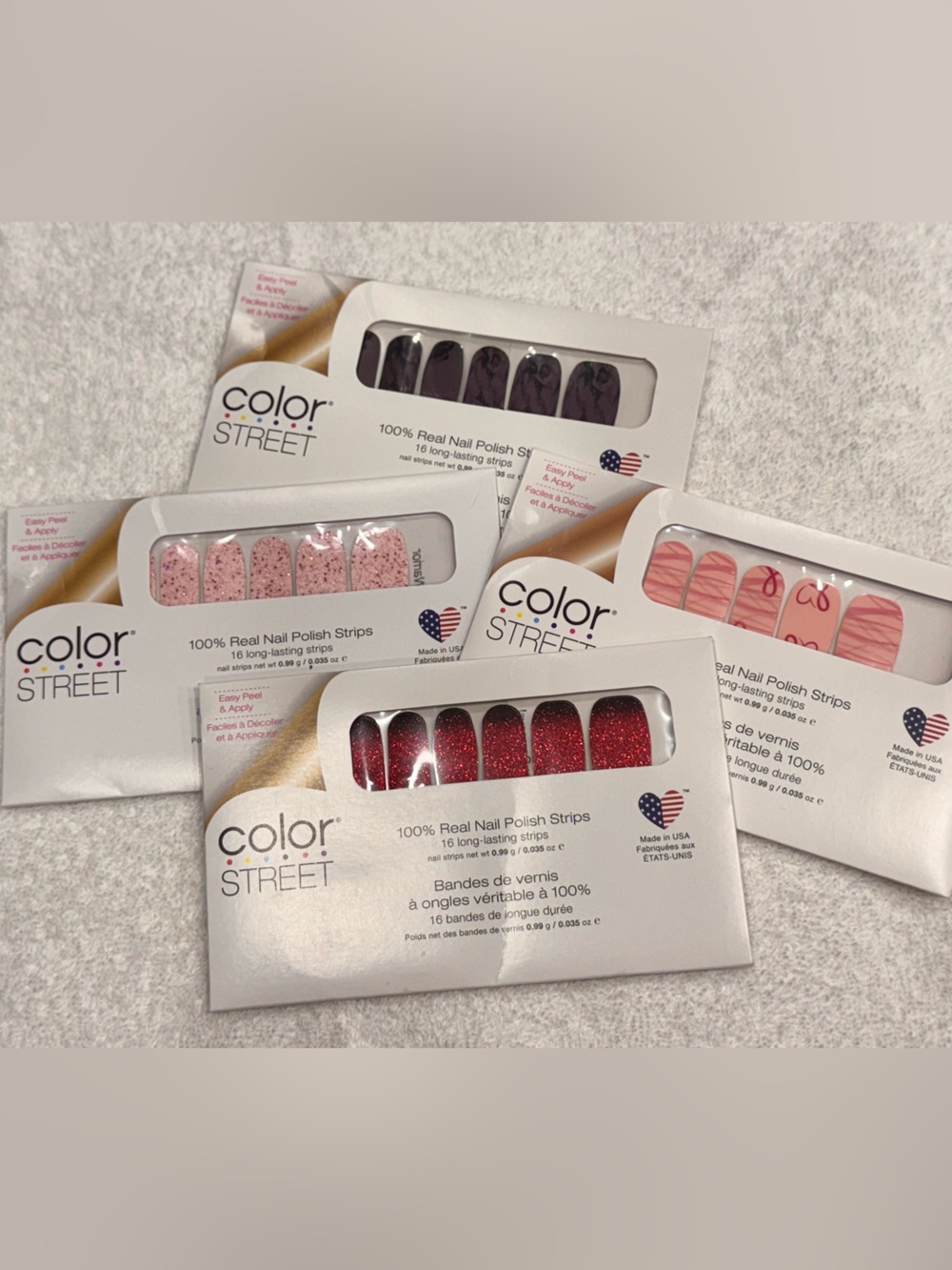 Color Street Nail Polish Strips ~ Bundle of 4 Brand New Sets!